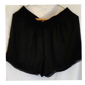 Silence + Noise OU Black Lace Shorts